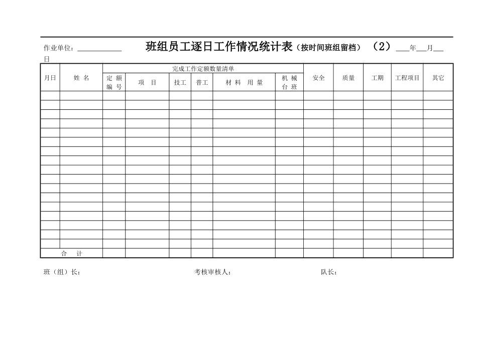 员工逐日工作情况登记表_第2页