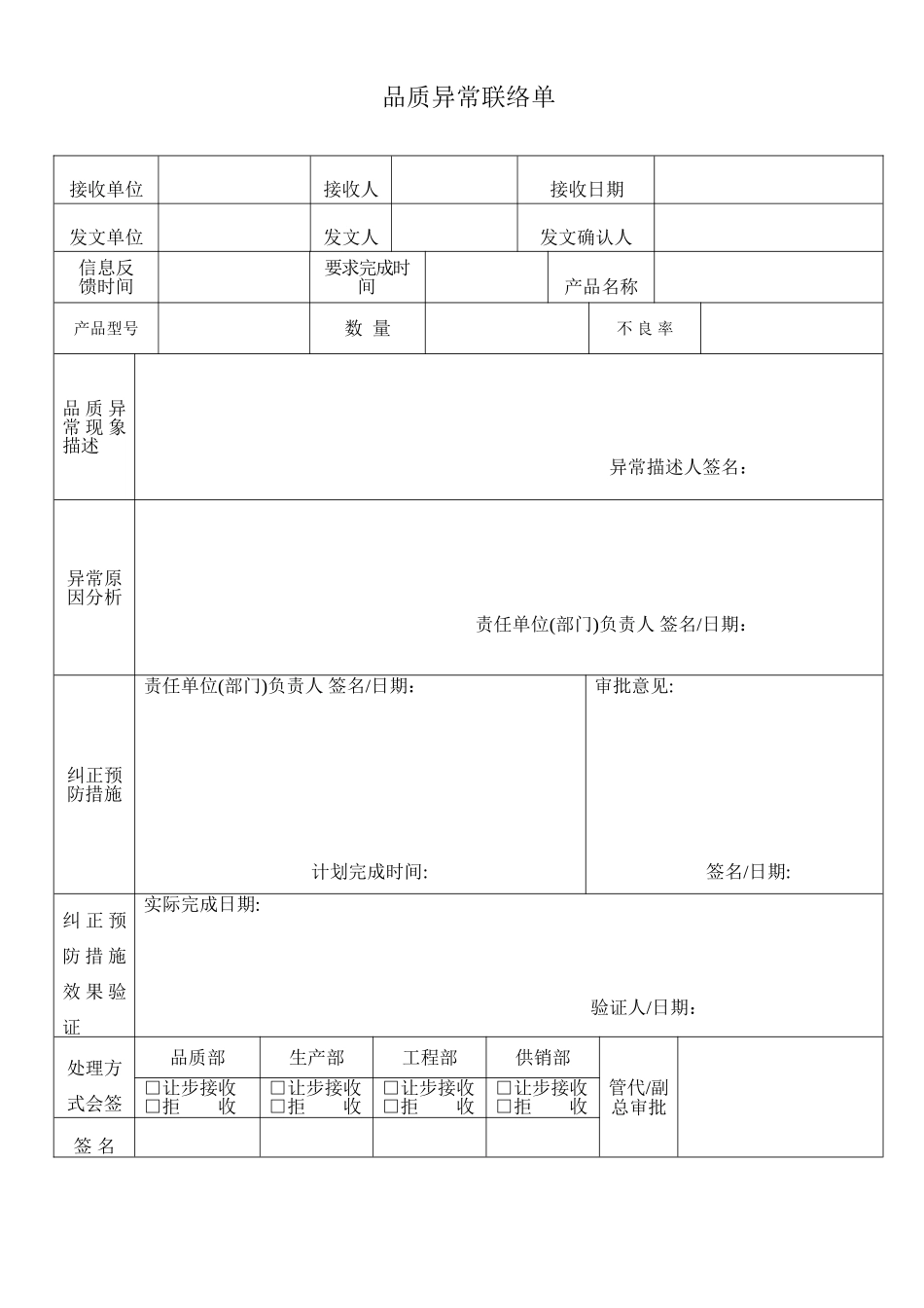 品质异常联络单1_第1页