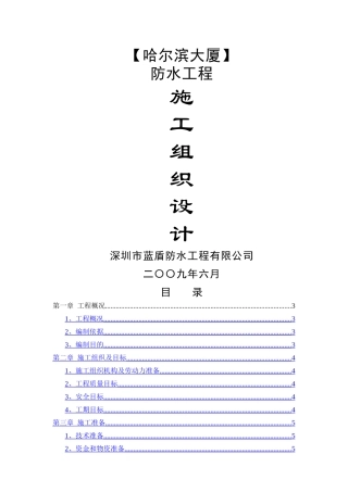 哈尔滨大厦防水工程施工组织设计