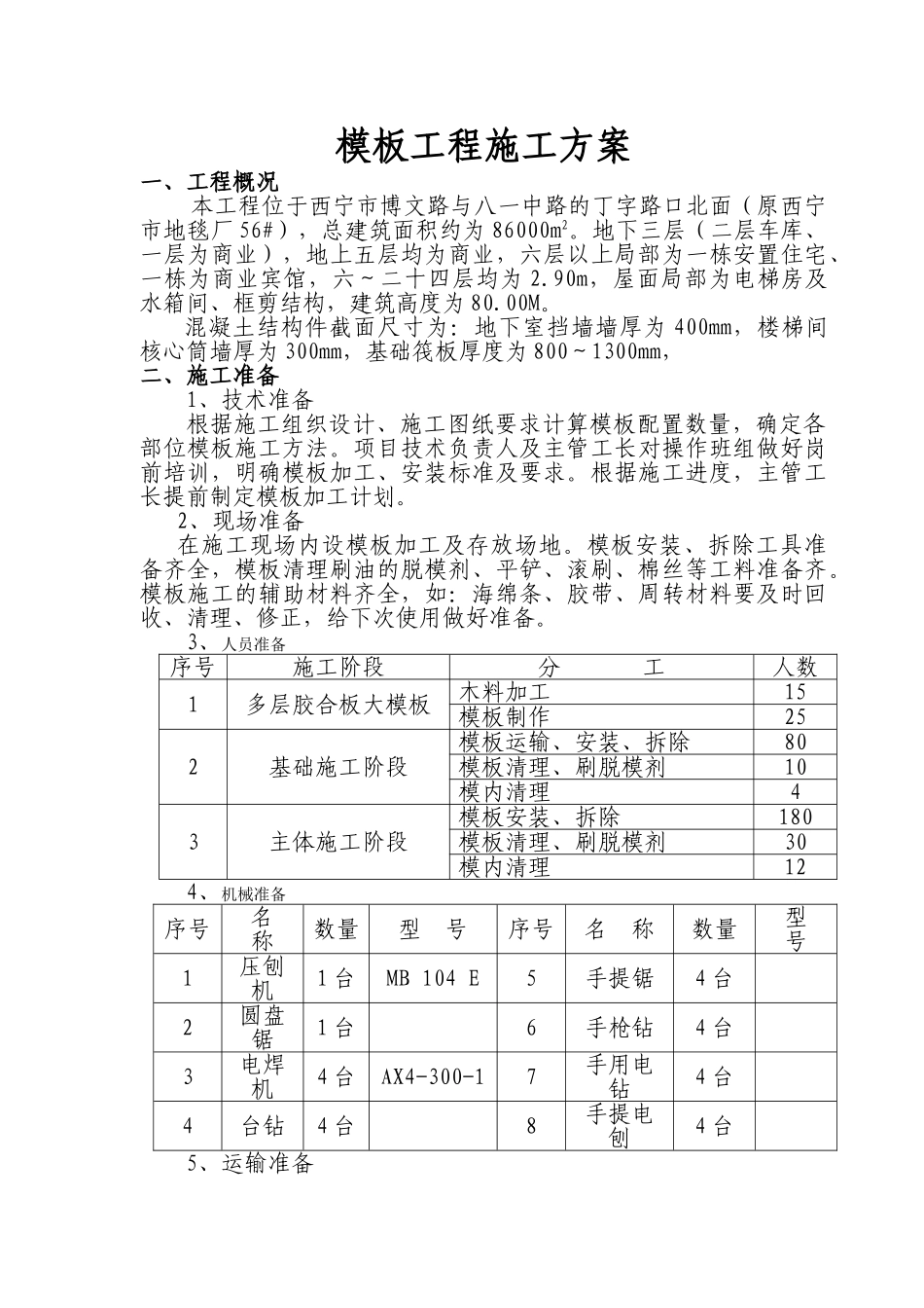 商业大厦模板工程施工方案_第1页