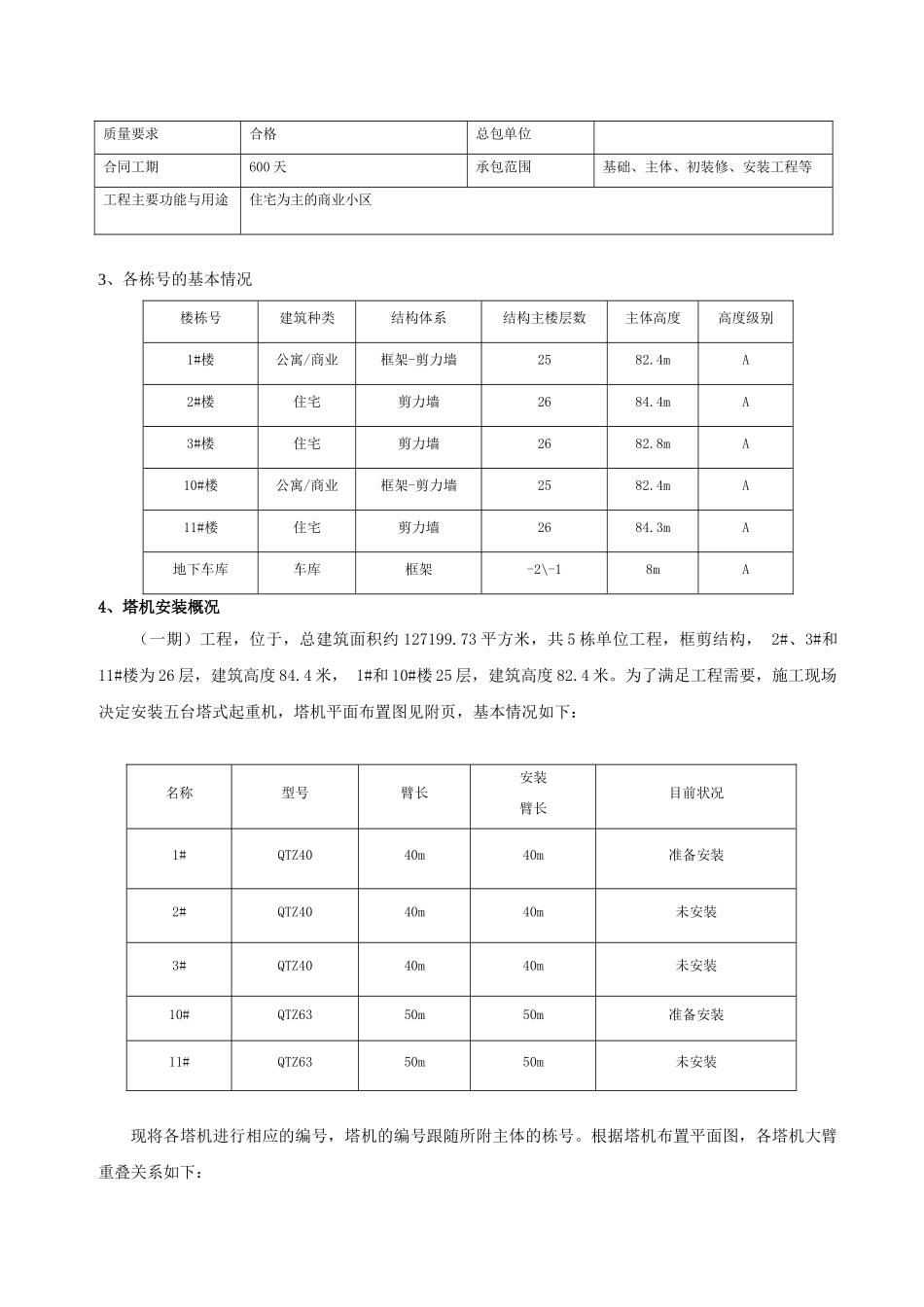 商住楼工程塔吊防碰撞工程施工方案_第3页