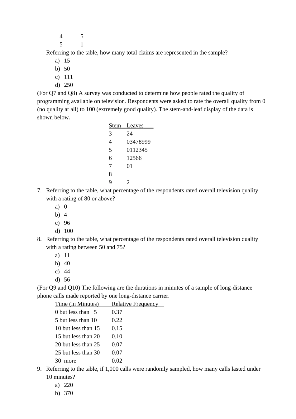 商务统计学-2025期中考试卷_第2页