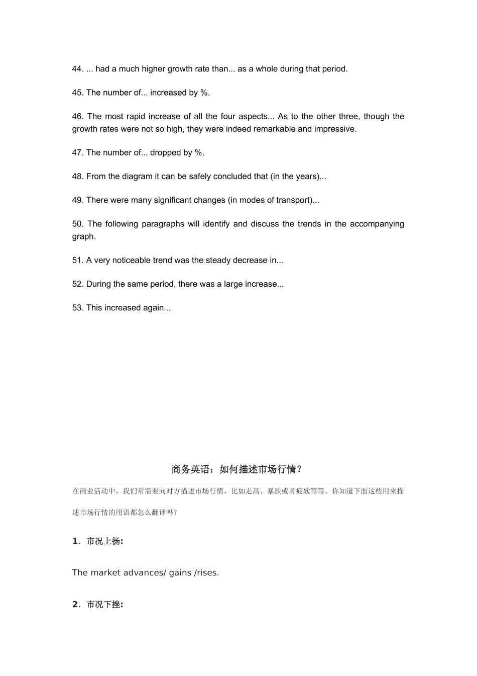 商务英语描述图表常用_第3页