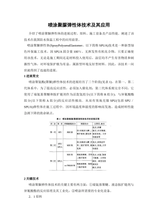 喷涂聚脲弹性体技术及其应用