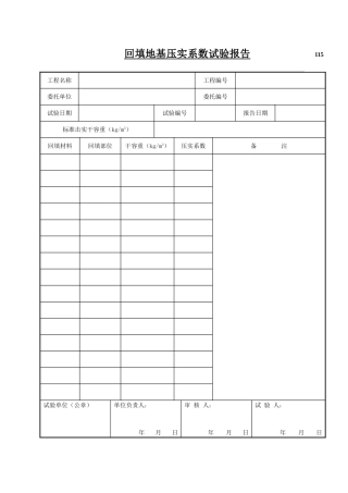 回填地基压实系数试验报告