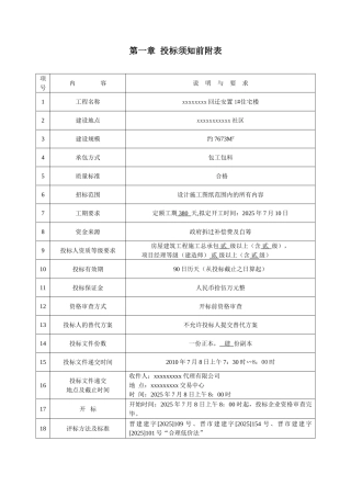 回迁安置1#住宅楼招标文件