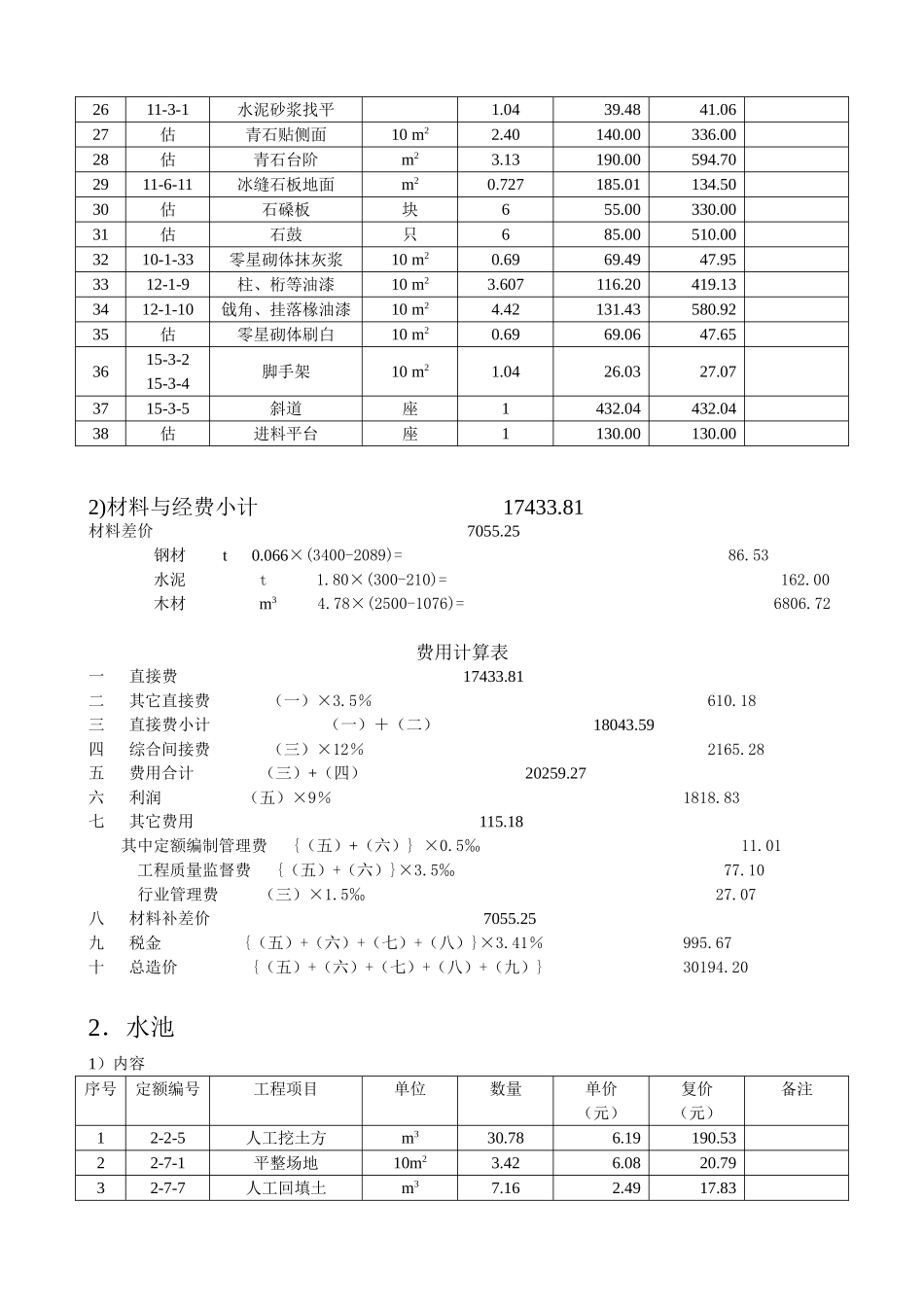 园林绿化种植工程预算书(定额计价实例)_第3页