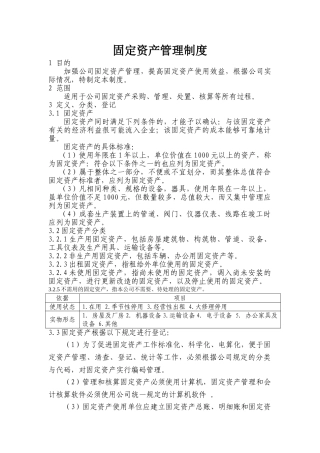 固定资产管理制度(确定版)