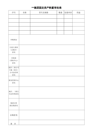 固定资产购置审批表