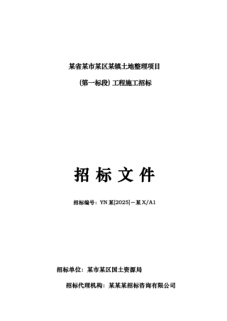 国土整理项目招标文件格式