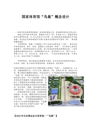 国家体育馆“鸟巢”概念设计