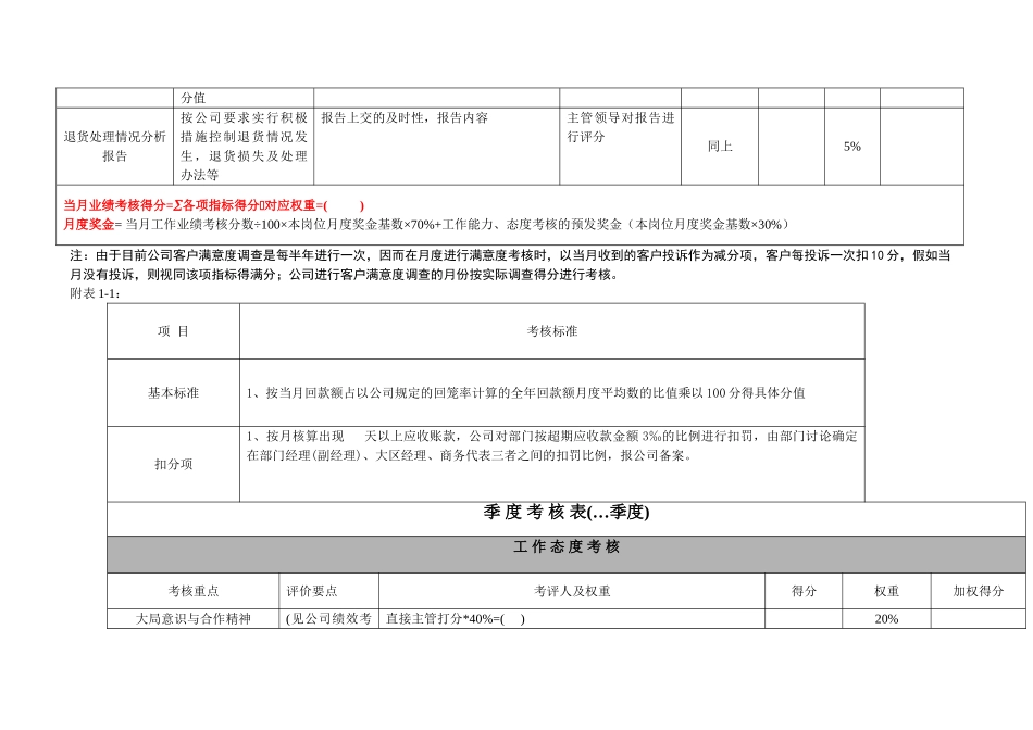 国药集团药业股份有限公司业务执行层绩效计划书很全面_第3页