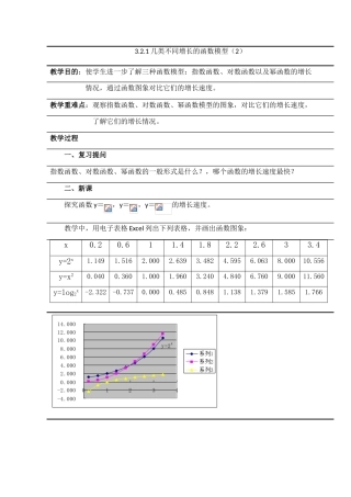高中数学 3.2.1－2《几类不同增长的函数模型》学案 新人教A版必修1