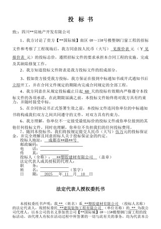 国际城投标文件