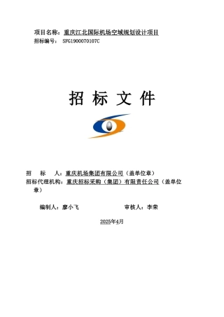 国际机场空域规划设计项目招标文件