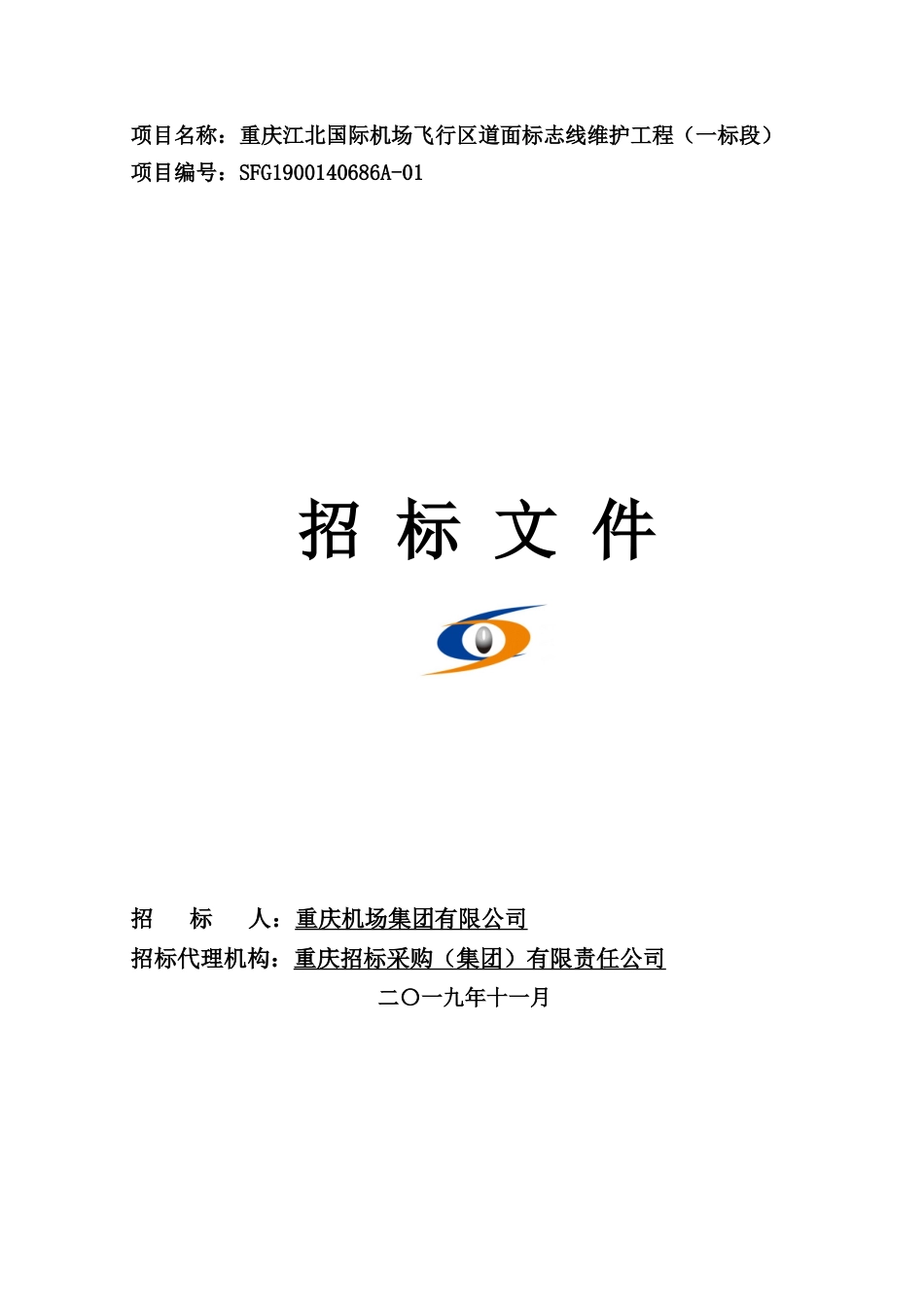 国际机场飞行区道面标志线维护工程招标文件_第1页