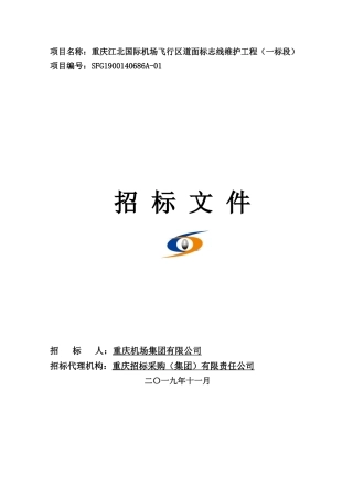 国际机场飞行区道面标志线维护工程招标文件