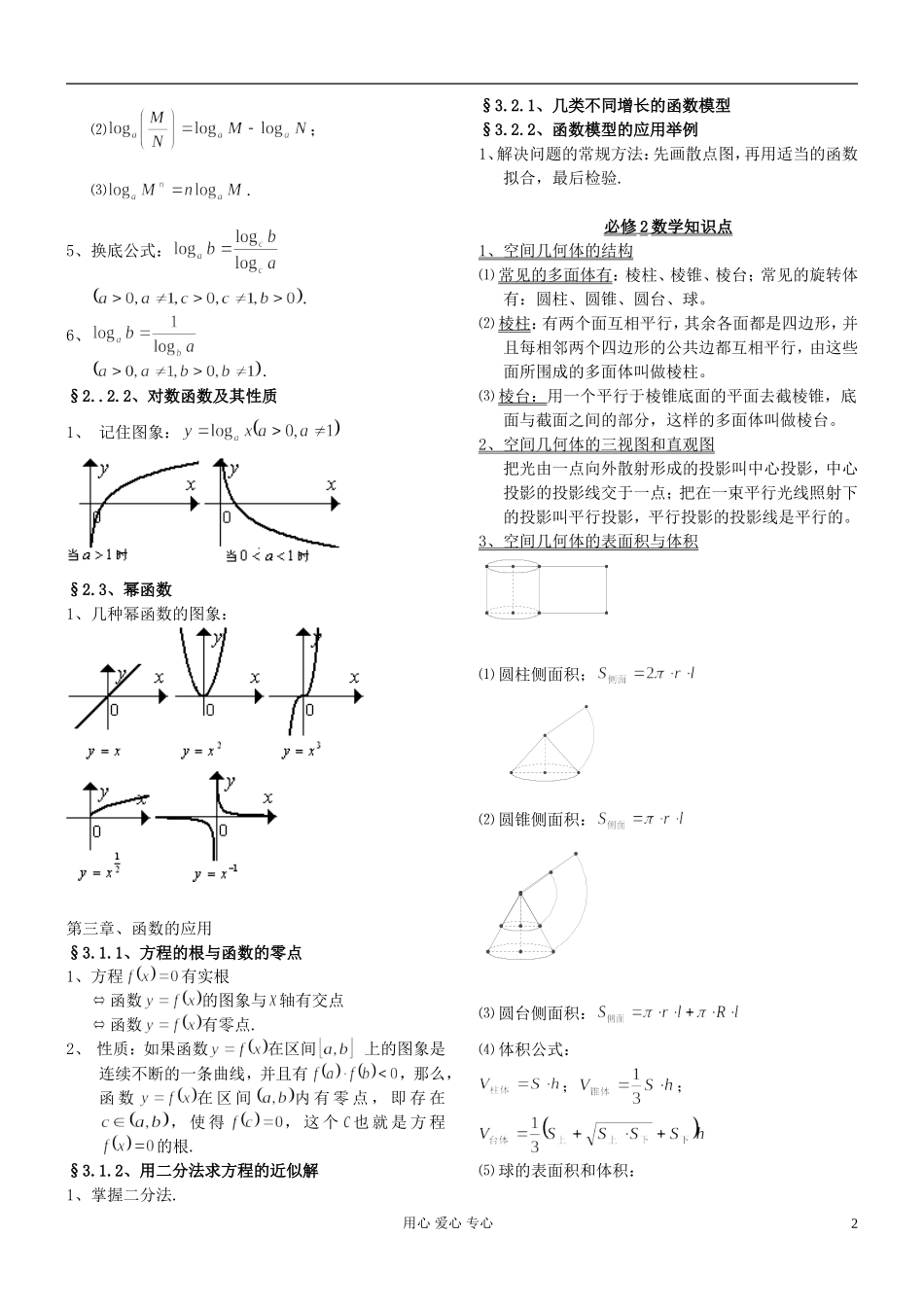 高中数学 必修1-5知识点归纳素材_第2页