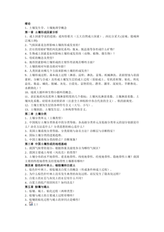 土壤地理学知识点2025