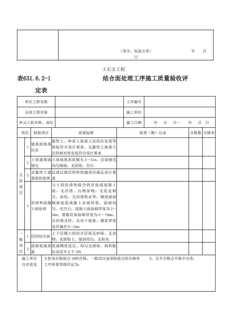 土料填筑单元工程施工质量验收评定表_第2页