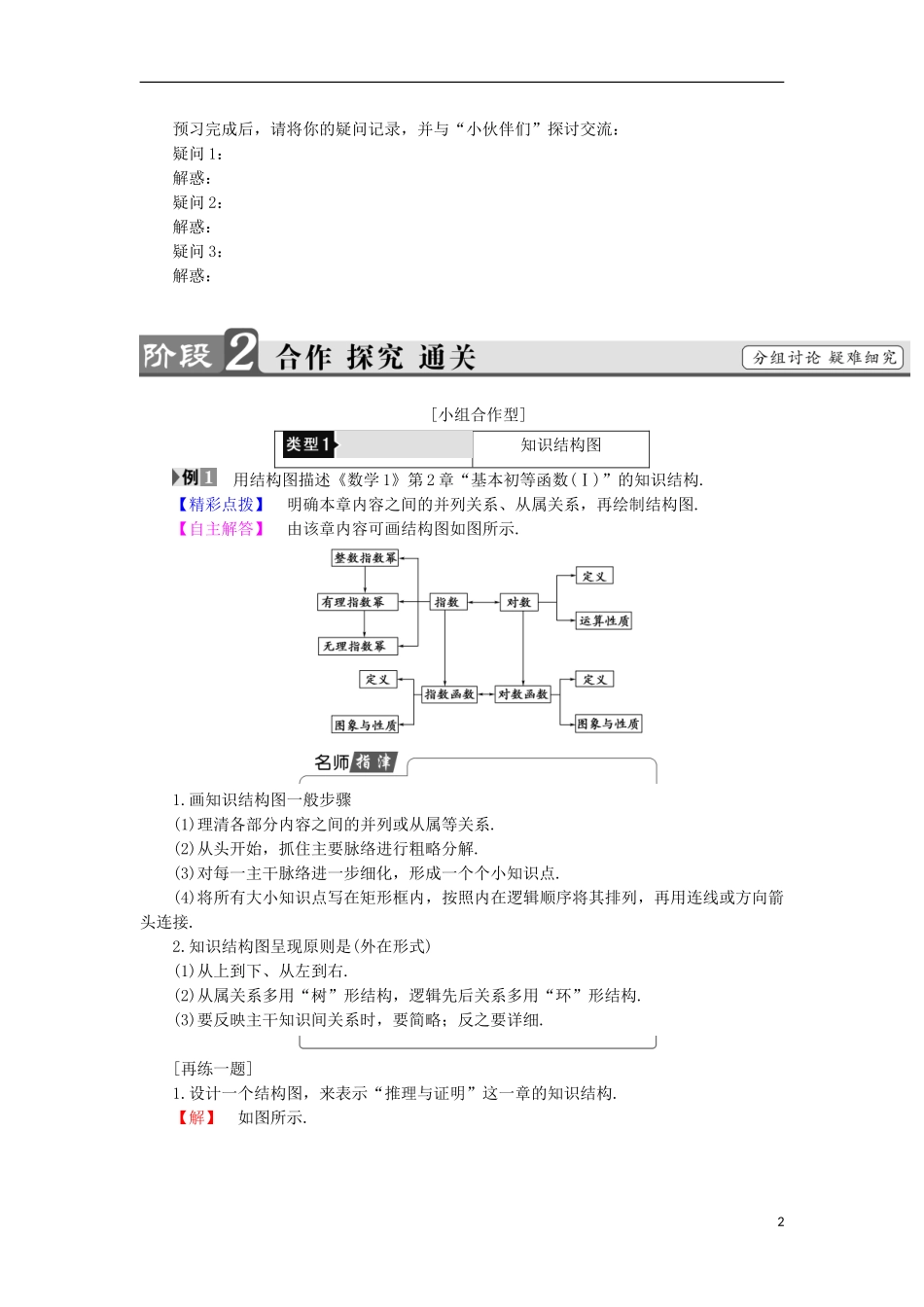 高中数学 4.2 结构图学案 新人教B版选修1-2-新人教B版高中选修1-2数学学案_第2页