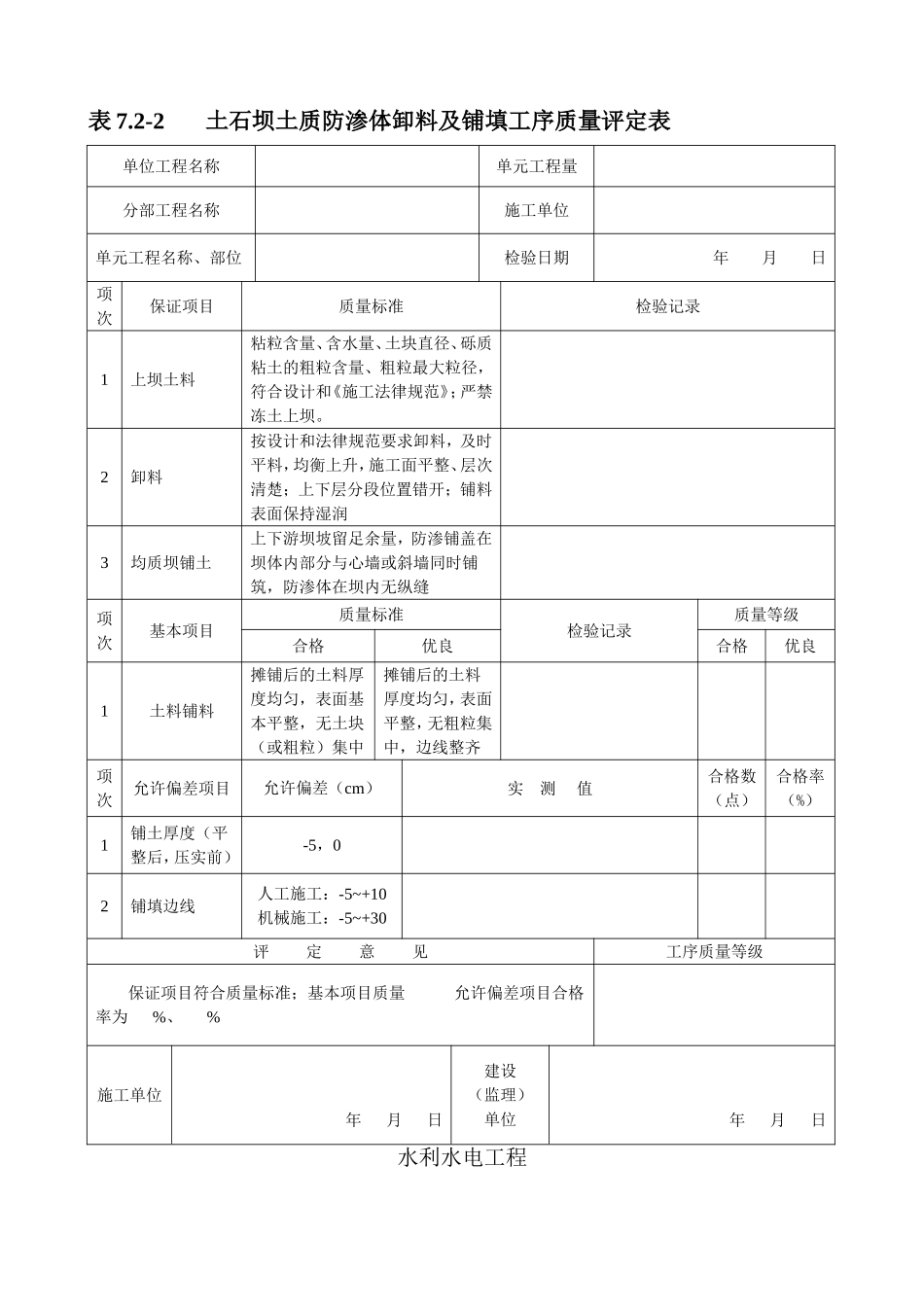 土质防渗体填筑单元工程质量评定表-doc_第3页