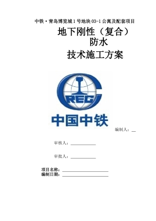 地下刚性防水技术施工方案2025-02-26