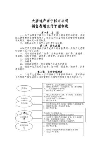 地产南宁城市公司销售费用支付管理制度