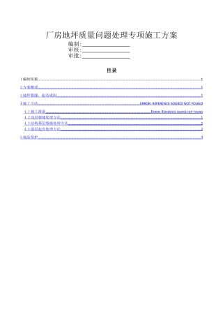 地坪质量问题处理专项施工方案