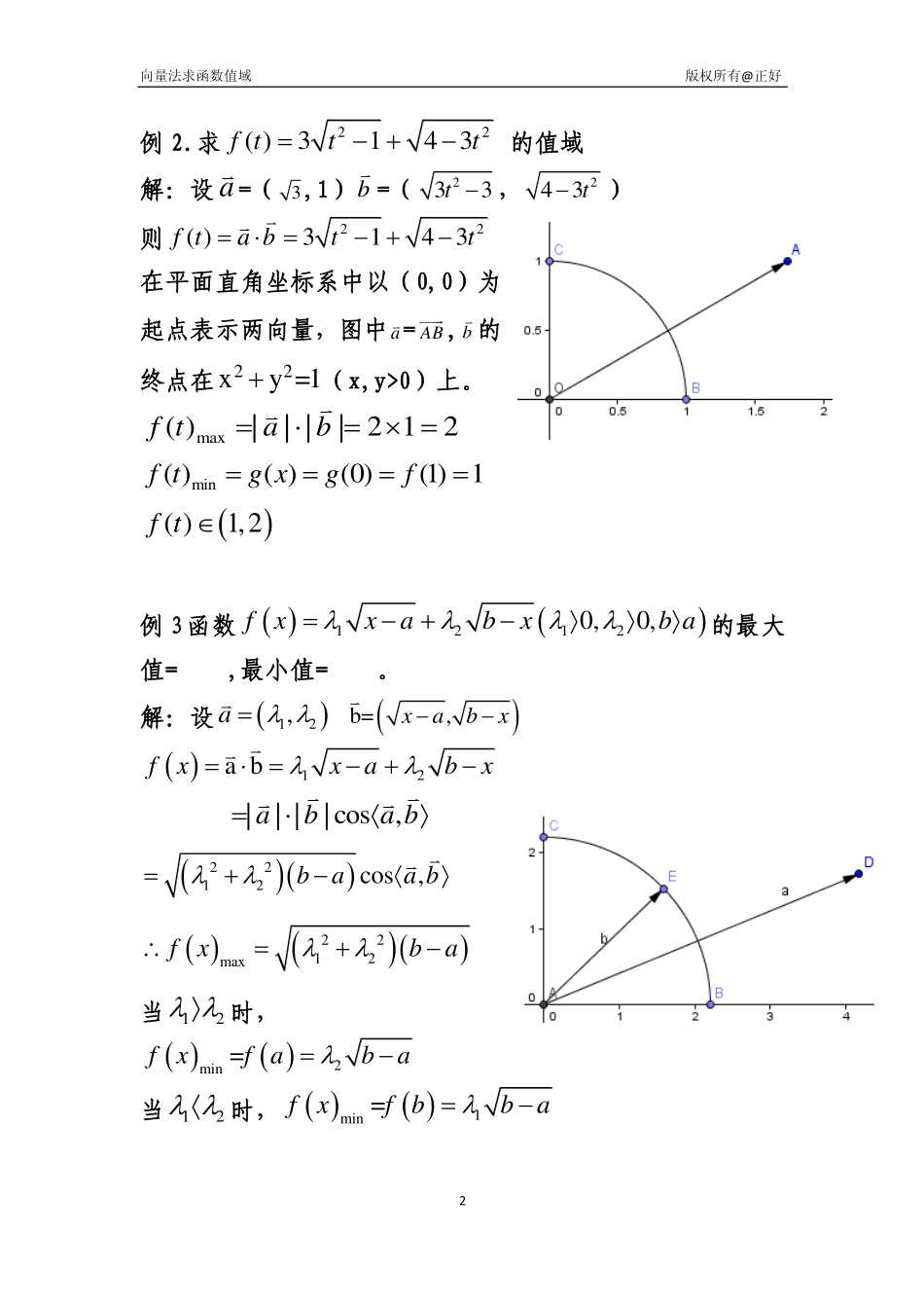 高中数学 利用平面向量求一类函数的值域  新人教A版必修5_第2页