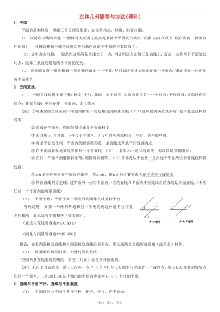 高中数学 立体几何题型与方法素材 理 新人教B版必修2