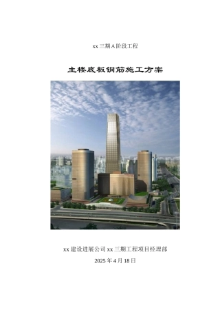 地标性超高层塔楼底板钢筋施工方案ser