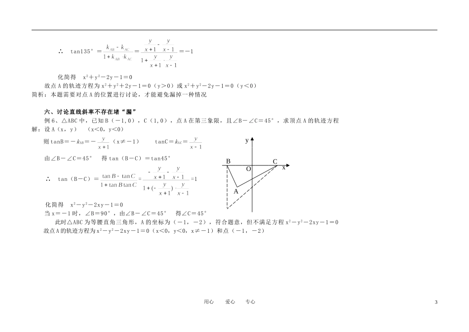 高中数学 求轨迹方程的去“杂”堵“漏”方法素材_第3页
