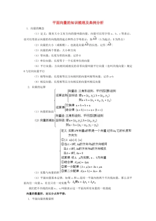 高中数学 平面向量的知识梳理及典例分析学案