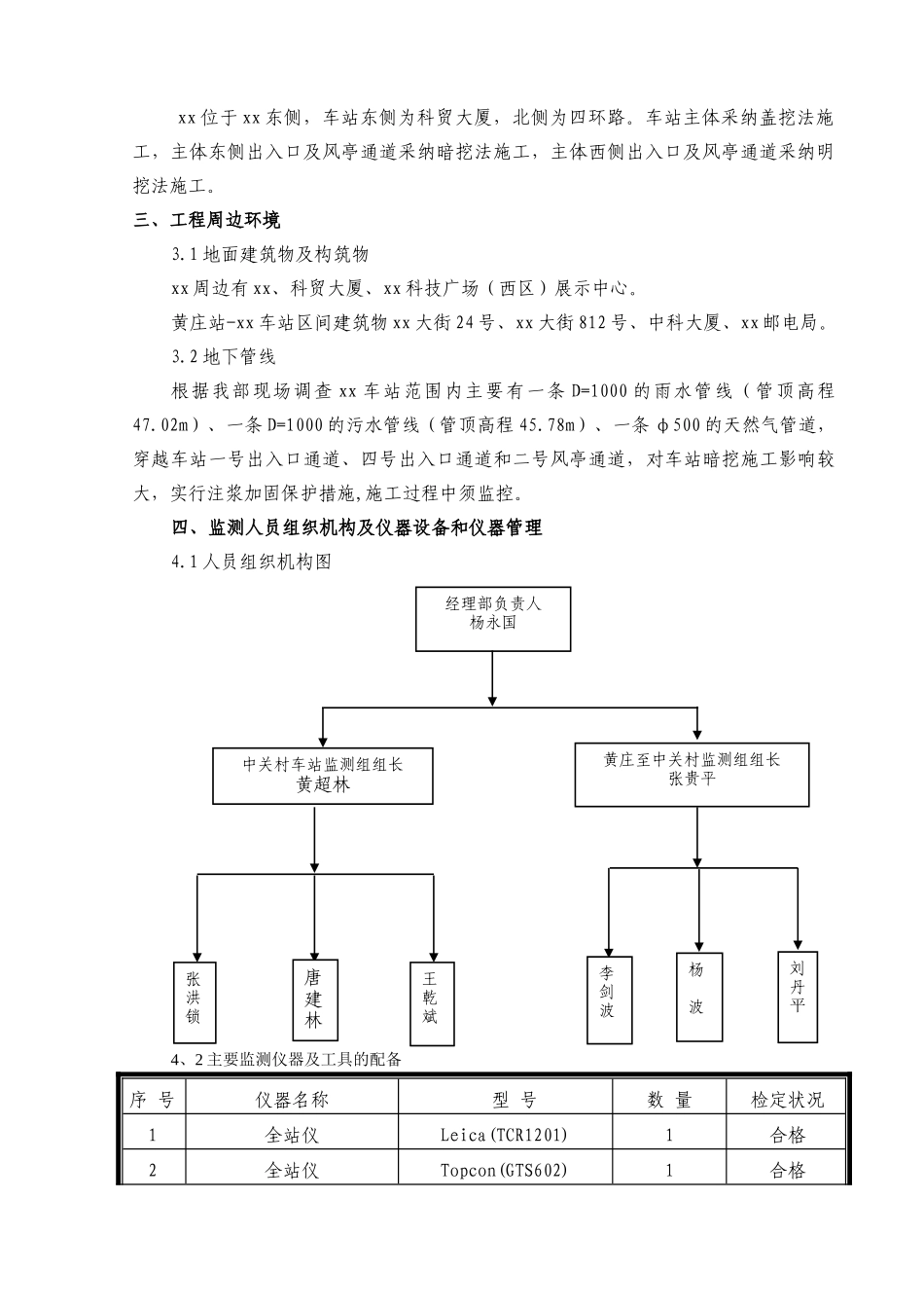 地铁四号线基坑监测方案_第2页