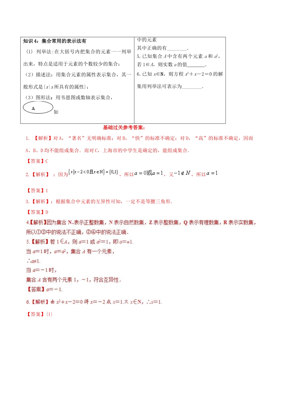 高中数学 专题1.1.1 集合的含义与表示视角透析学案 新人教A版必修1-新人教A版高一必修1数学学案_第2页