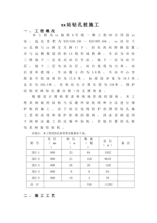 地铁深基坑围护结构钻孔灌注桩施工作业指导书