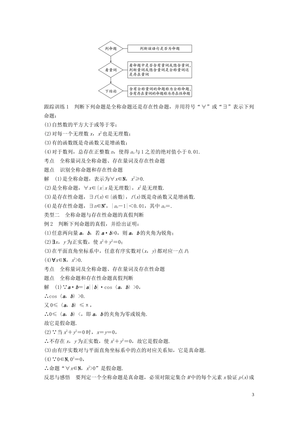 高中数学 第1章 常用逻辑用语 1.3.1 量词学案 苏教版选修1-1-苏教版高二选修1-1数学学案_第3页
