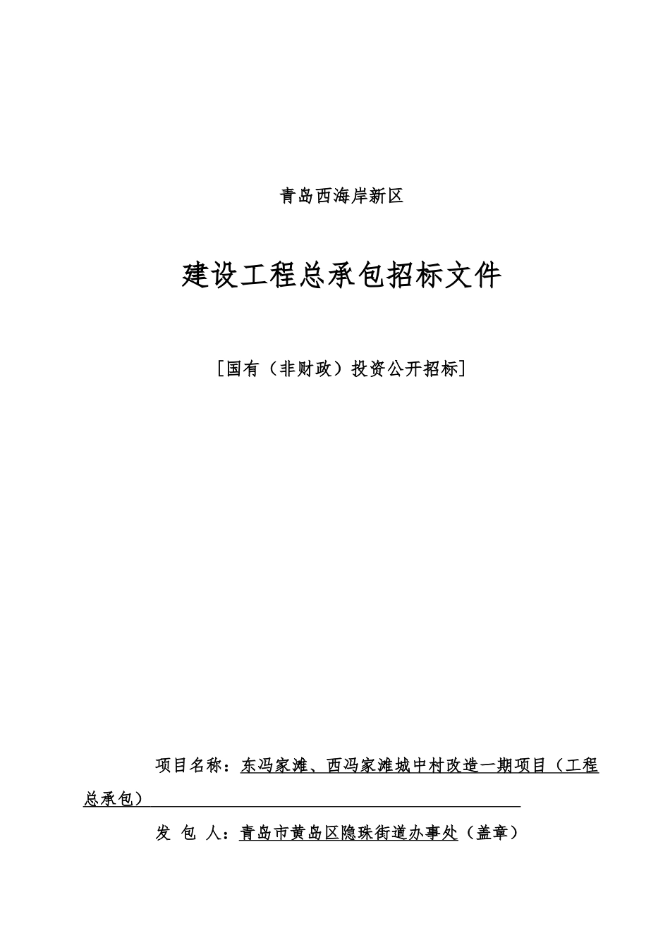 城中村改造项目工程总承包招标文件_第1页