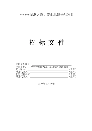 城区道路保洁项目招标文件