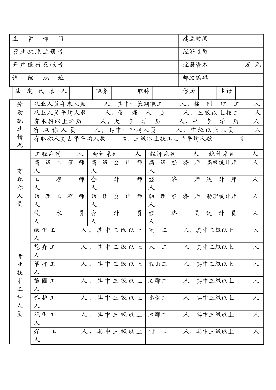 城市园林绿化企业资质申请表_第3页
