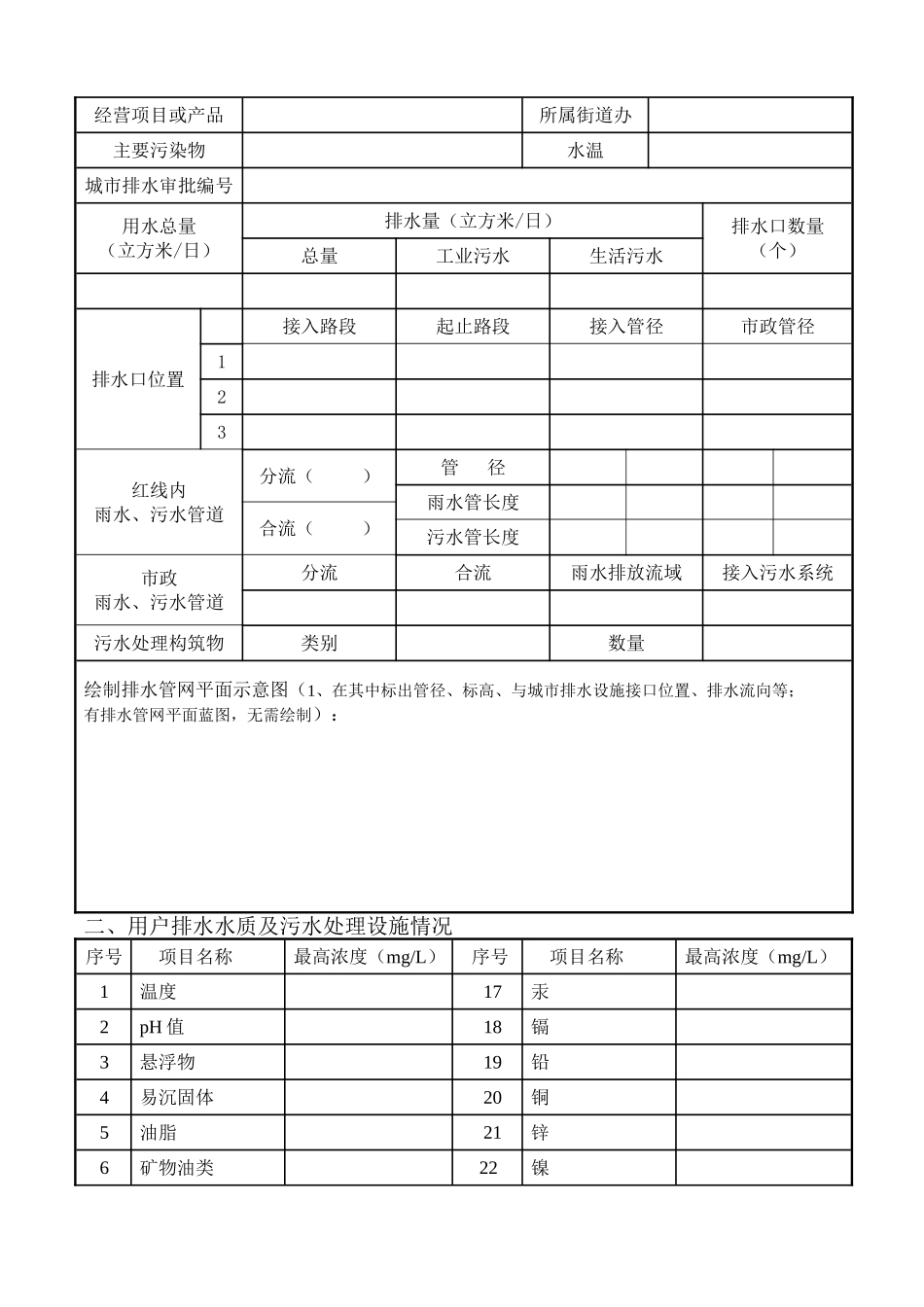 城市排水许可证申请表_第2页
