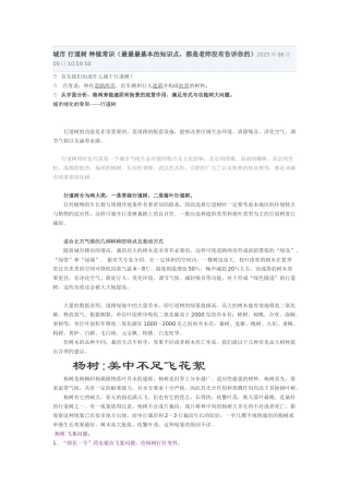 城市行道树种植常识