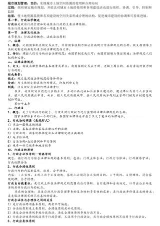 城市规划管理与法规复习重点