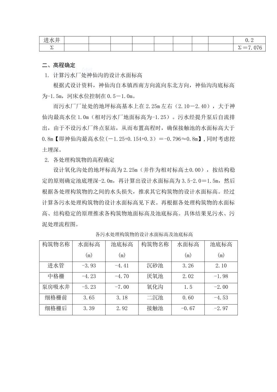 城镇污水处理厂设计高程计算_第2页