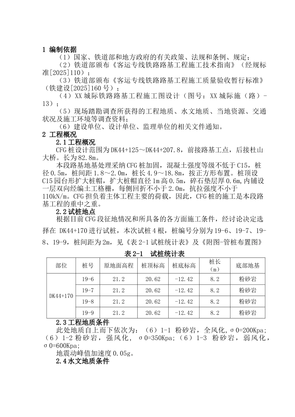 城际铁路复合地基处理长螺旋钻孔灌注桩试桩总结报告_第2页
