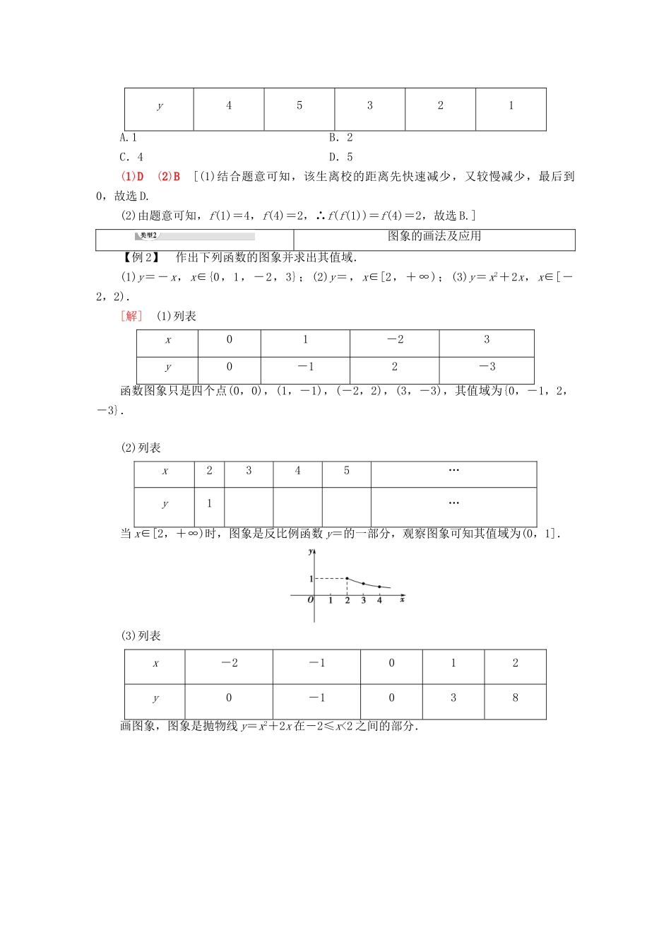 高中数学 第1章 集合与函数概念 1.2.2 函数的表示法（第1课时）函数的表示法学案 新人教A版必修1-新人教A版高一必修1数学学案_第3页
