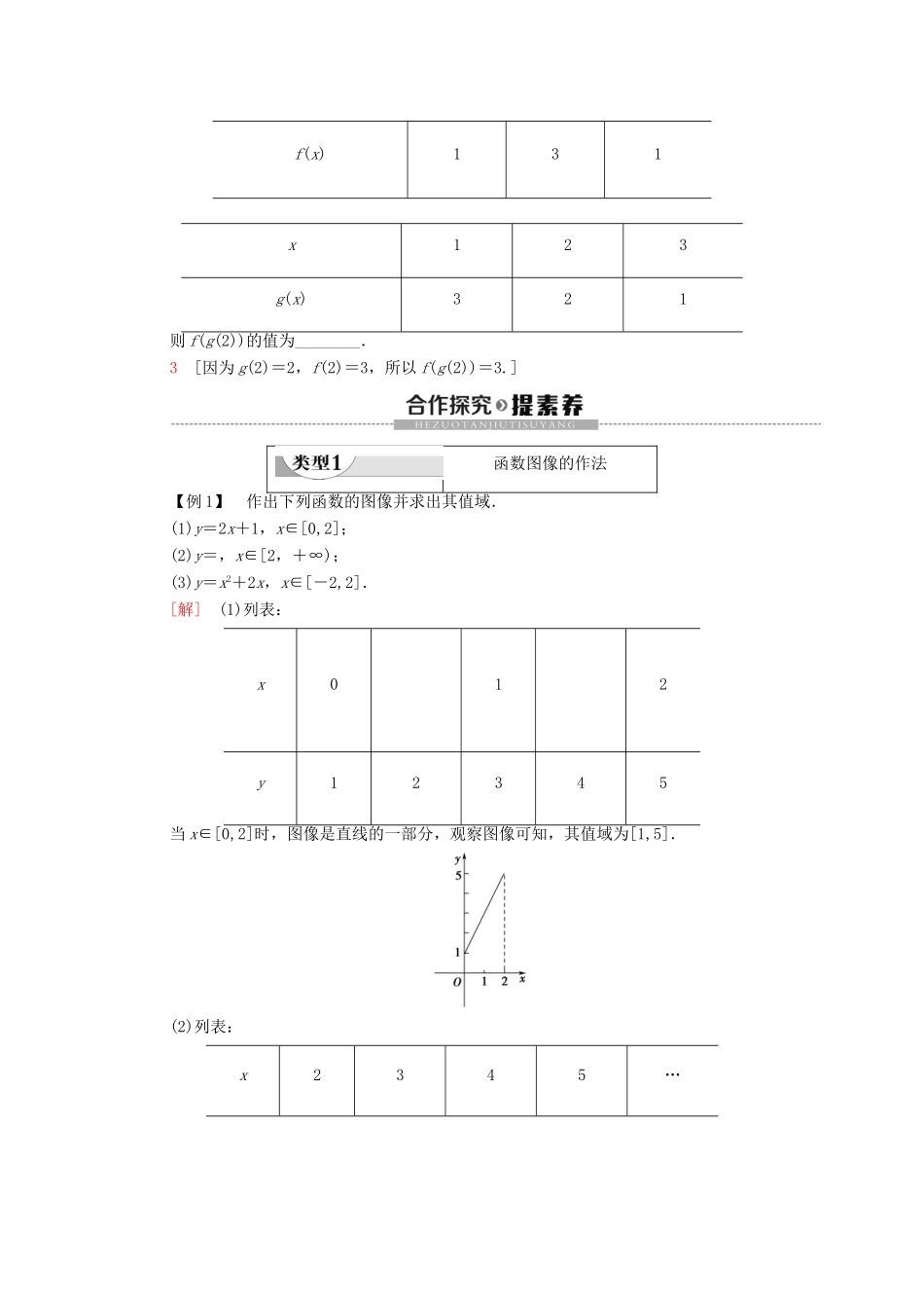 高中数学 第2章 函数 1 生活中的变量关系 2 对函数的进一步认识 2.2 函数的表示法学案 北师大版必修1-北师大版高一必修1数学学案_第3页