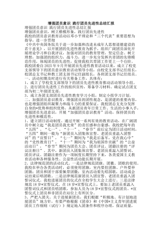 增强团员意识-践行团员先进性总结汇报-精品范文资料