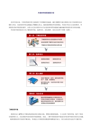 外商来华投资流程介绍